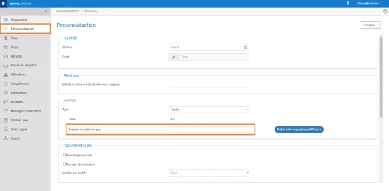 Champs personnalises FR