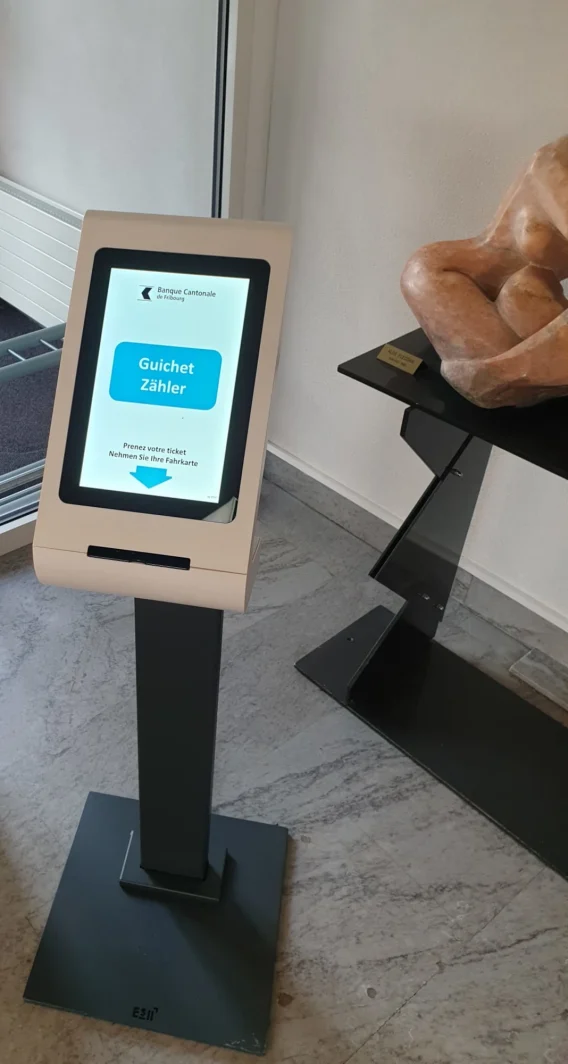 bank kiosk reception