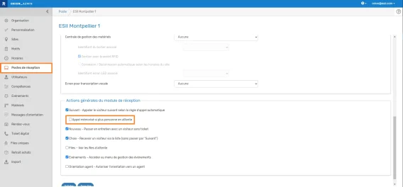 config appel memorise
