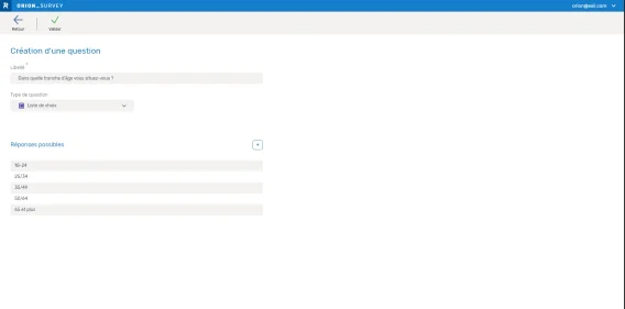FR Survey question liste choix