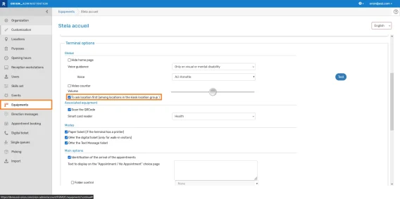 Multisite parametrage borne EN