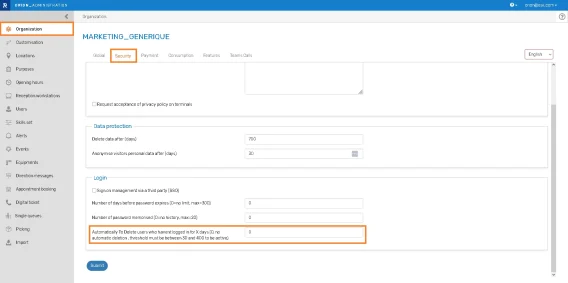Suppression utlisateurs inactifs EN
