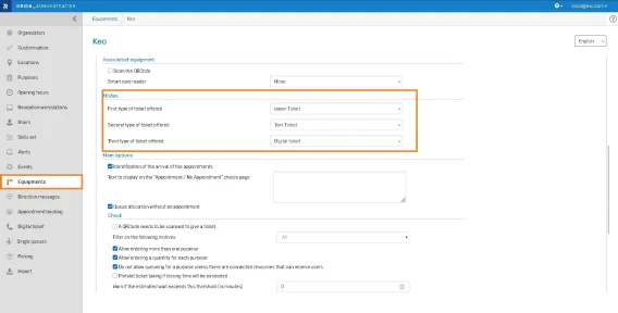 Config ordre tickets EN