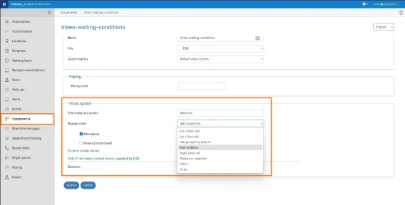 Ecran config conditions EN
