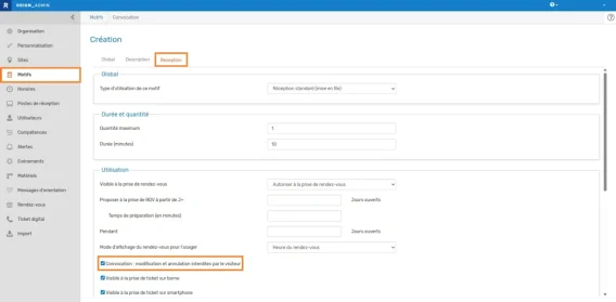 RDV type convocation