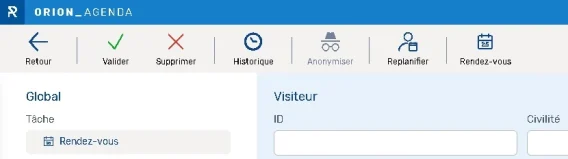 Bouton replanifier rdv