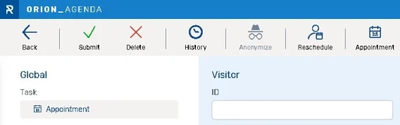 Rschedule appointment button agenda