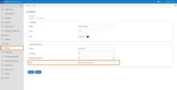 Event without registration