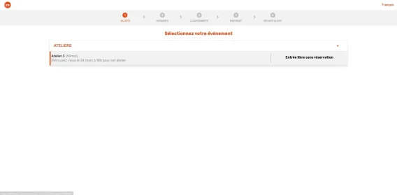 Module inscription evenement