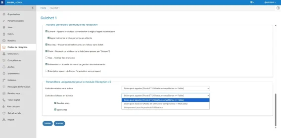 Parametrage reception V2 2