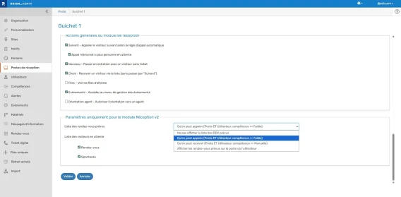 Parametrage reception V2